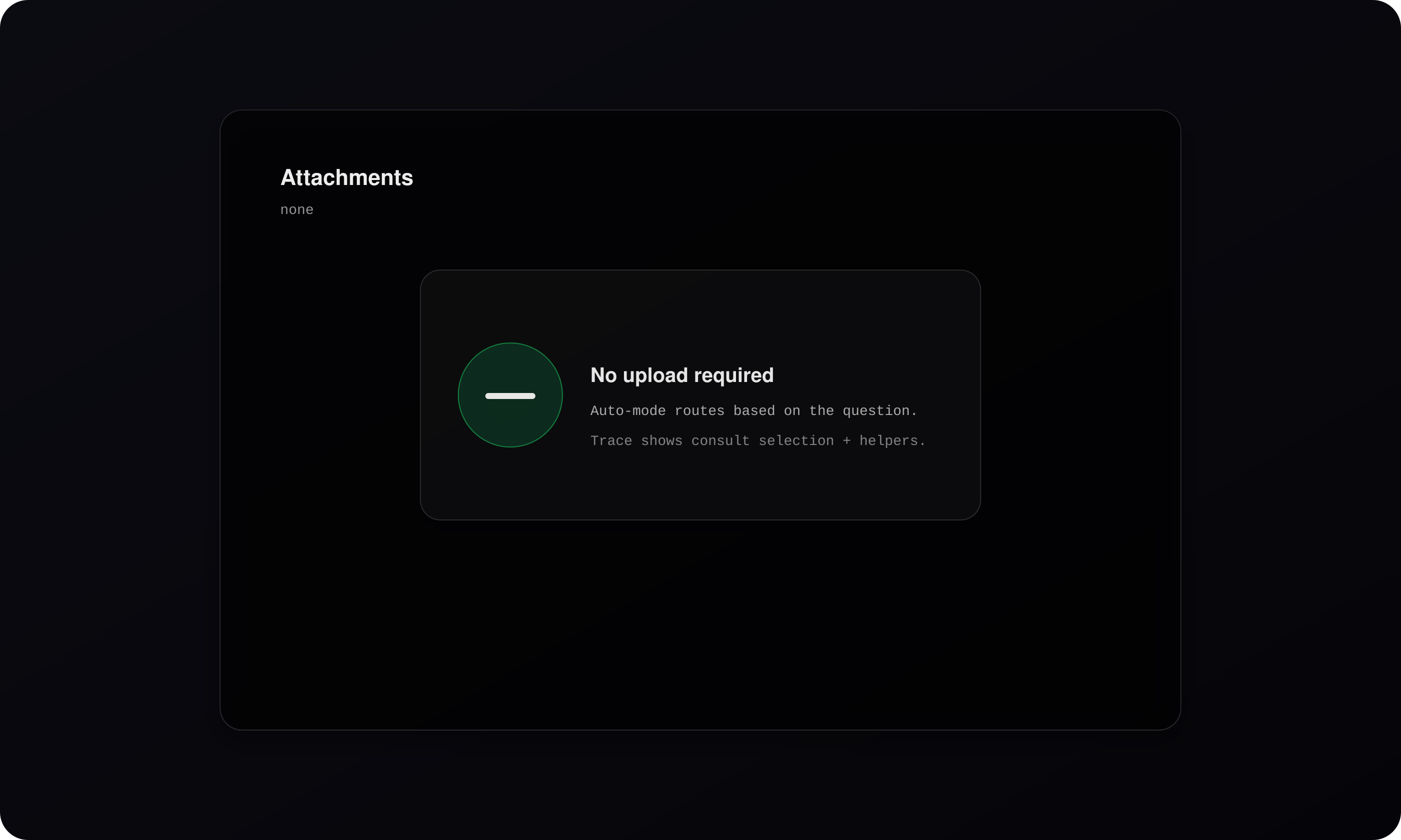 No attachment for the auto consult example